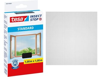 tesa INSECT STOP Klittenband Vliegenhor - 100 x 100 cm - Antraciet