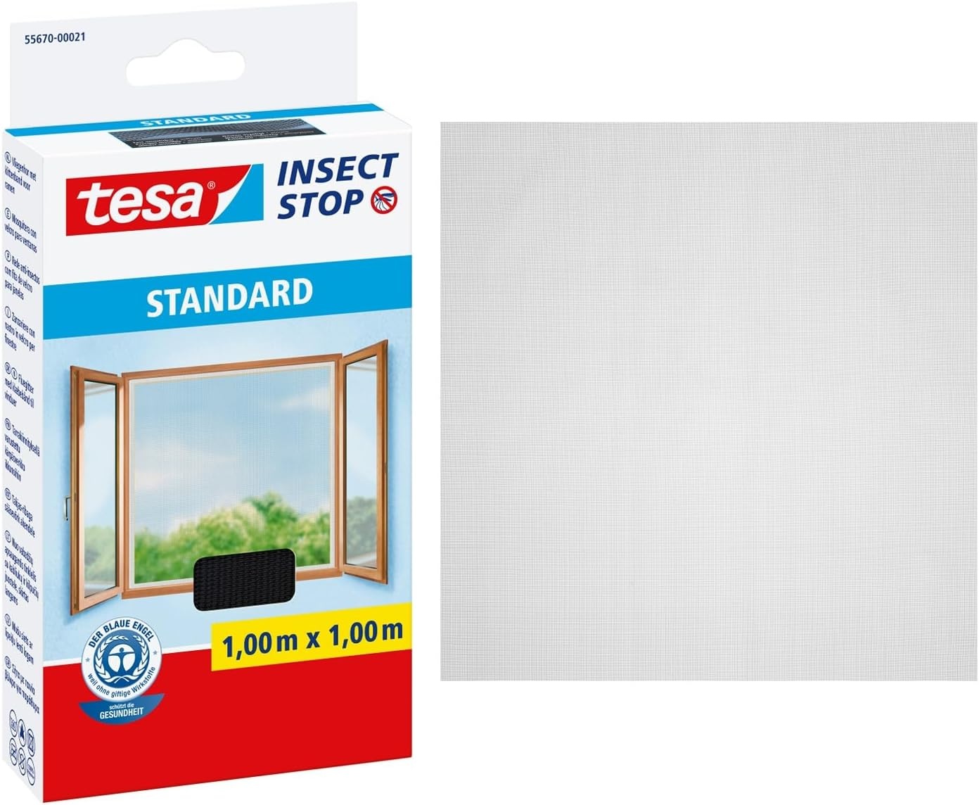 tesa INSECT STOP Klittenband Vliegenhor - 100 x 100 cm - Antraciet