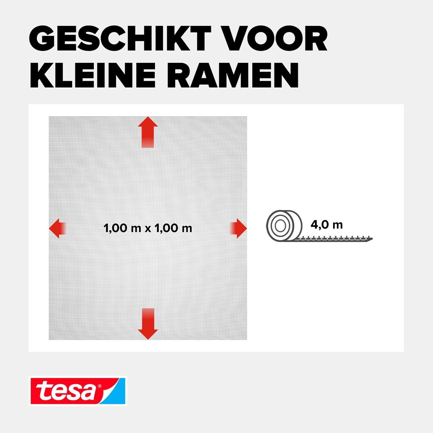 tesa INSECT STOP Klittenband Vliegenhor - 100 x 100 cm - Antraciet
