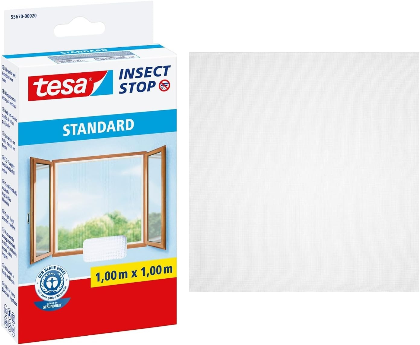tesa INSECT STOP Klittenband Vliegenhor - 100 x 100 cm - Antraciet