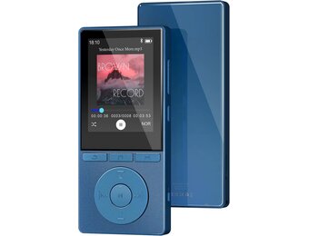 64 GB MP3-speler met Bluetooth 5.3, muziekspeler met hifi-audio voor sporthardlopers, 2,4 inch scherm MP3-speler ingebouwd in HD-luidspreker voicerecorder, uitbreidbaar tot 128 GB, oortelefoons