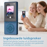 64 GB MP3-speler met Bluetooth 5.3, muziekspeler met hifi-audio voor sporthardlopers, 2,4 inch scherm MP3-speler ingebouwd in HD-luidspreker voicerecorder, uitbreidbaar tot 128 GB, oortelefoons