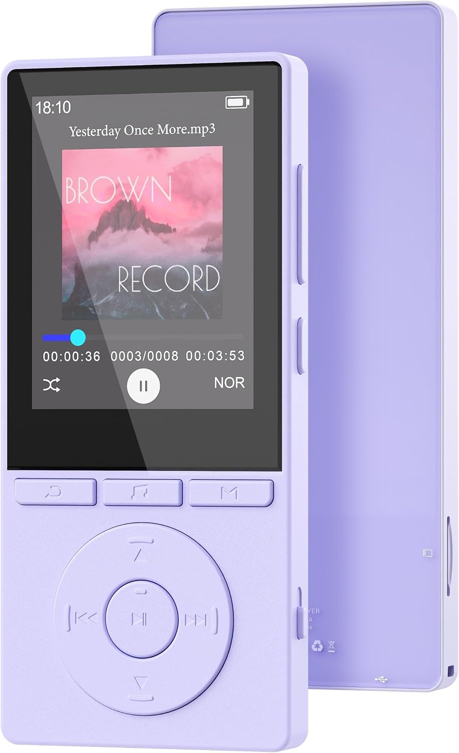 64 GB MP3-speler met Bluetooth 5.3, muziekspeler met hifi-audio voor sporthardlopers, 2,4 inch scherm MP3-speler ingebouwd in HD-luidspreker voicerecorder, uitbreidbaar tot 128 GB, oortelefoons