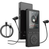 64 GB MP3-speler met Bluetooth 5.3, muziekspeler met hifi-audio voor sporthardlopers, 2,4 inch scherm MP3-speler ingebouwd in HD-luidspreker voicerecorder, uitbreidbaar tot 128 GB, oortelefoons