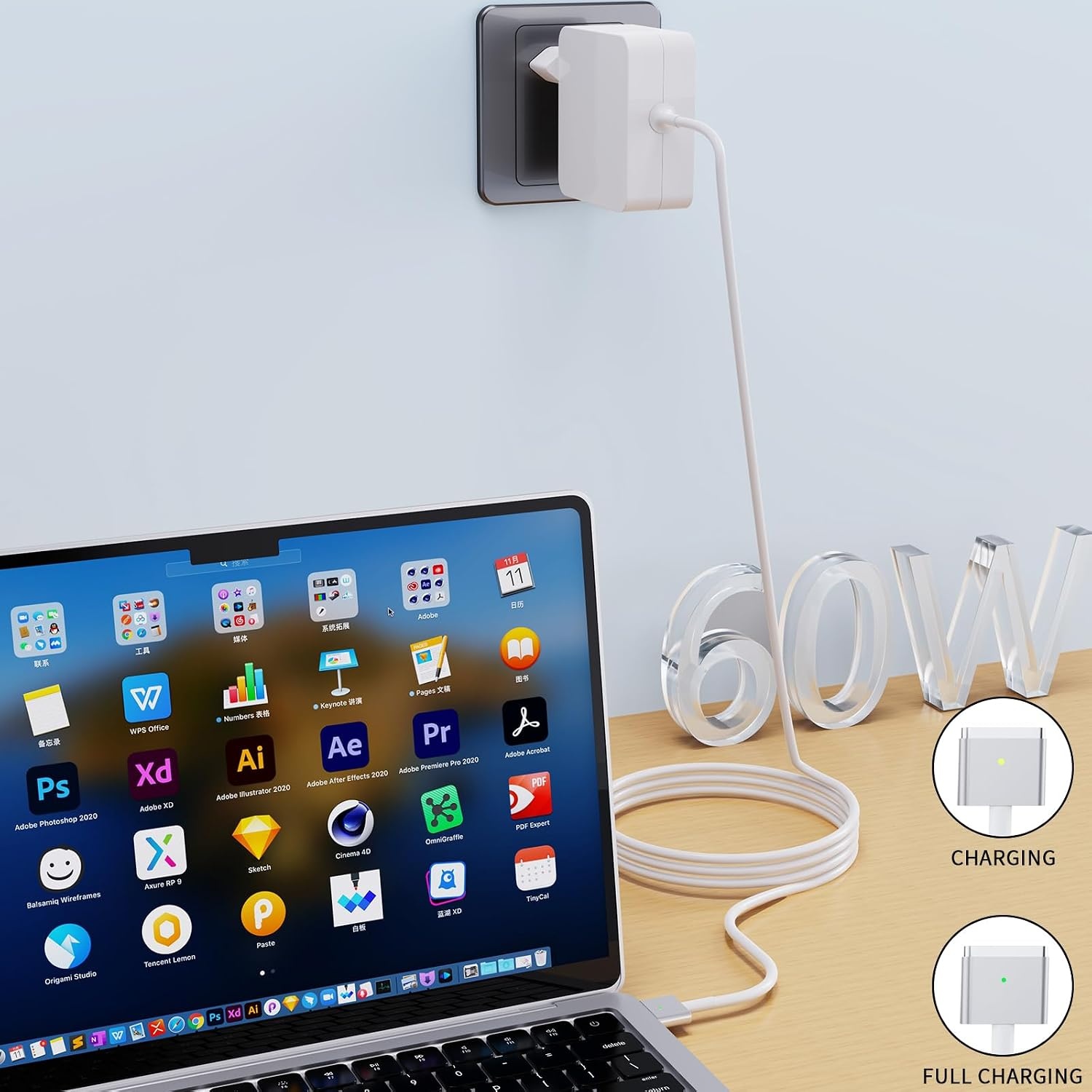 60W T-Tip MacBook Oplader - 31% Korting!