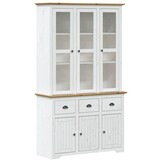 Hoge Kast BODO Grenenhout Wit/Bruin - 60% Korting!