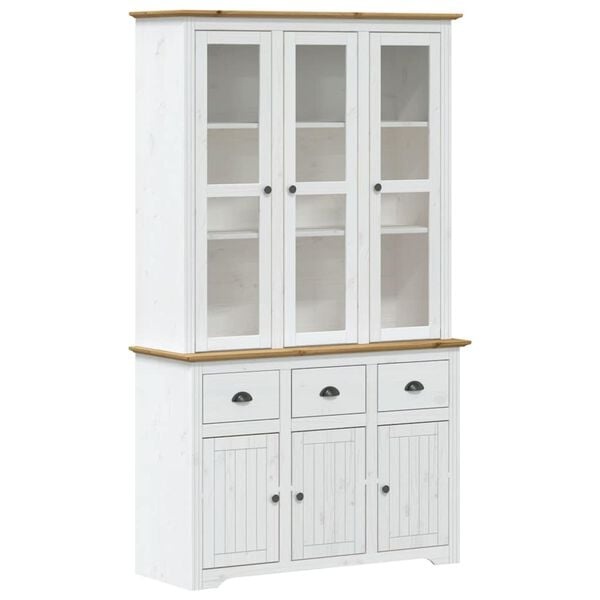 Hoge Kast BODO Grenenhout Wit/Bruin - 60% Korting!