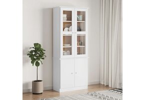 VidaXL Vitrinekast ALTA Grenenhout Wit met 35% Korting