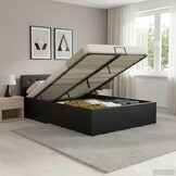 Hydraulisch Bedframe Kunstleer Zwart 140x200 cm - 35% Korting!