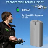 2x DJI Mini 2 / SE Drone Accu's - 2400 mAh, 7.7V - 34% Korting!