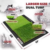 SAPLIZE Golf Oefenmat met Dubbel Gras & 12 Ballenhouder - 33% Korting!