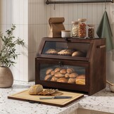 Houten Broodtrommel met Snijplank - 34% Korting