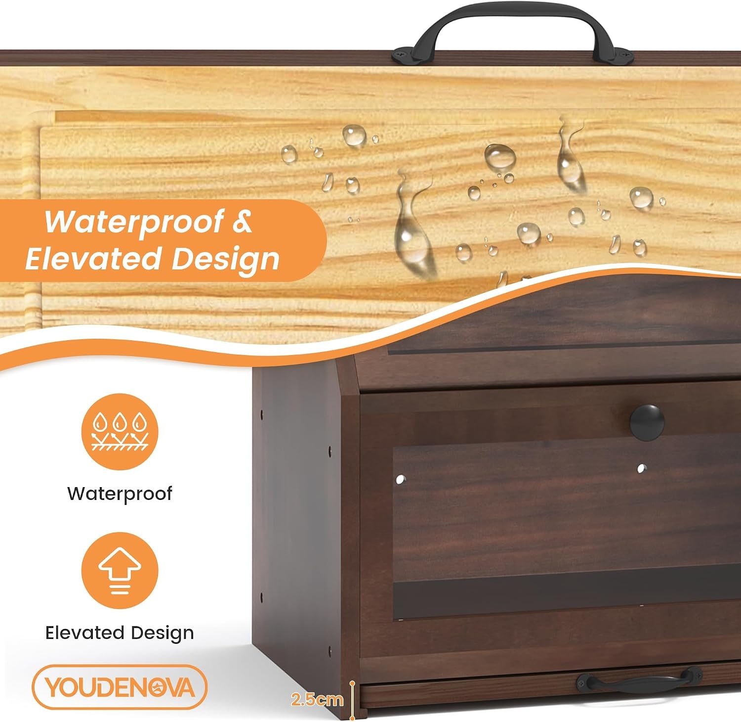 Houten Broodtrommel met Snijplank - 34% Korting