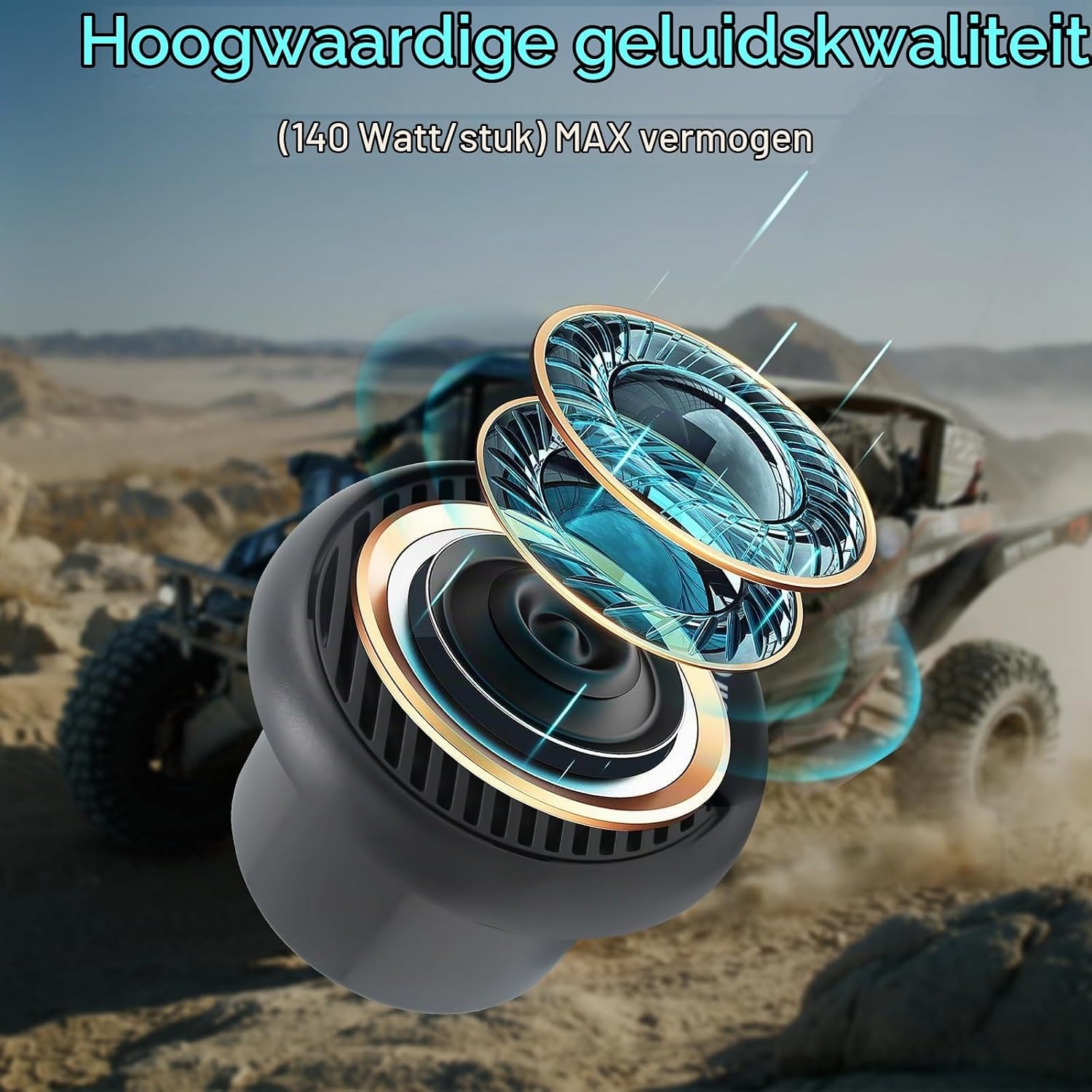 STUDIOFINIX Bluetooth Marine Luidspreker - 140W Waterdicht (Grijs) - 34% Korting!