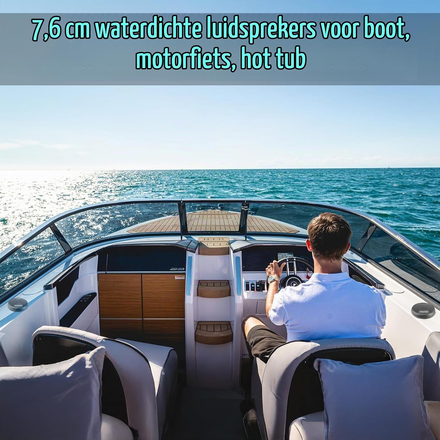 STUDIOFINIX Bluetooth Marine Luidspreker - 140W Waterdicht (Grijs) - 34% Korting!
