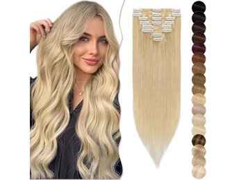 Clip-in Haarverlenging Echt Haar Middenblond - 33% Korting