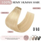 Clip-in Haarverlenging Echt Haar Middenblond - 33% Korting