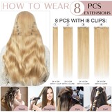 Clip-in Haarverlenging Echt Haar Middenblond - 33% Korting