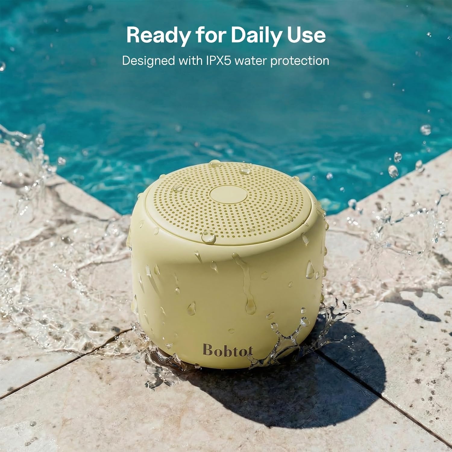 Bobtot Bluetooth Speaker Beige - 20u Afspeeltijd - IPX5 Waterdicht (31% Korting)