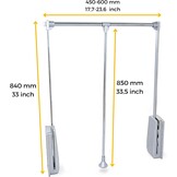 Emuca Kledinglift Verstelbaar 450-600mm Chroom - 33% Korting