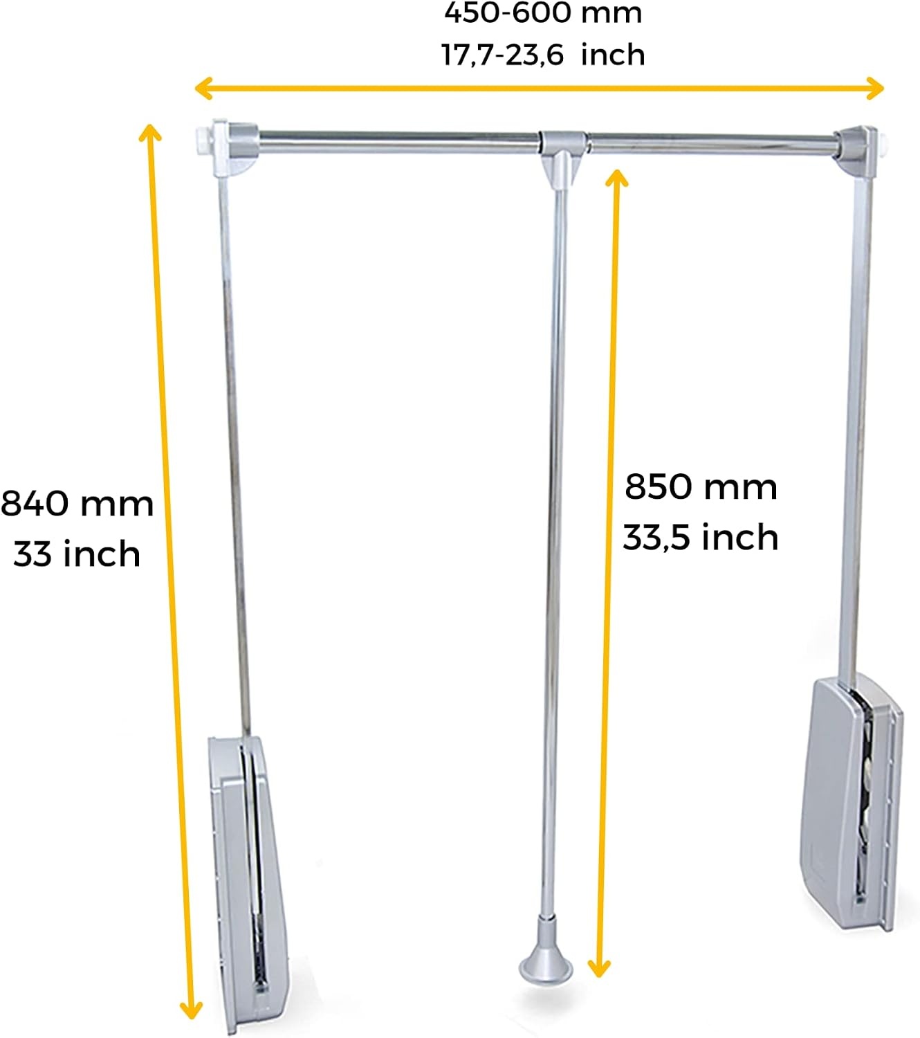 Emuca Kledinglift Verstelbaar 450-600mm Chroom - 33% Korting