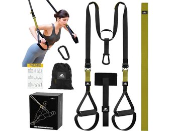 Flintronic Suspensietrainer, slingtrainingsset, suspensietrainingsset, TRX Fitness voor thuis, suspensietrainingssysteem, suspensietraining voor de sportschool thuis