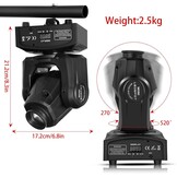 Lyre LED, 50 W, beweegbare kop met afstandsbediening, DMX 512, discoverlichting, DJ, licht, 8 gobo's, 8 kleuren, sono/auto/Master Slave/stroboscoop voor DJ, avond, feest, KTV bar, club
