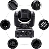 Lyre LED, 50 W, beweegbare kop met afstandsbediening, DMX 512, discoverlichting, DJ, licht, 8 gobo's, 8 kleuren, sono/auto/Master Slave/stroboscoop voor DJ, avond, feest, KTV bar, club