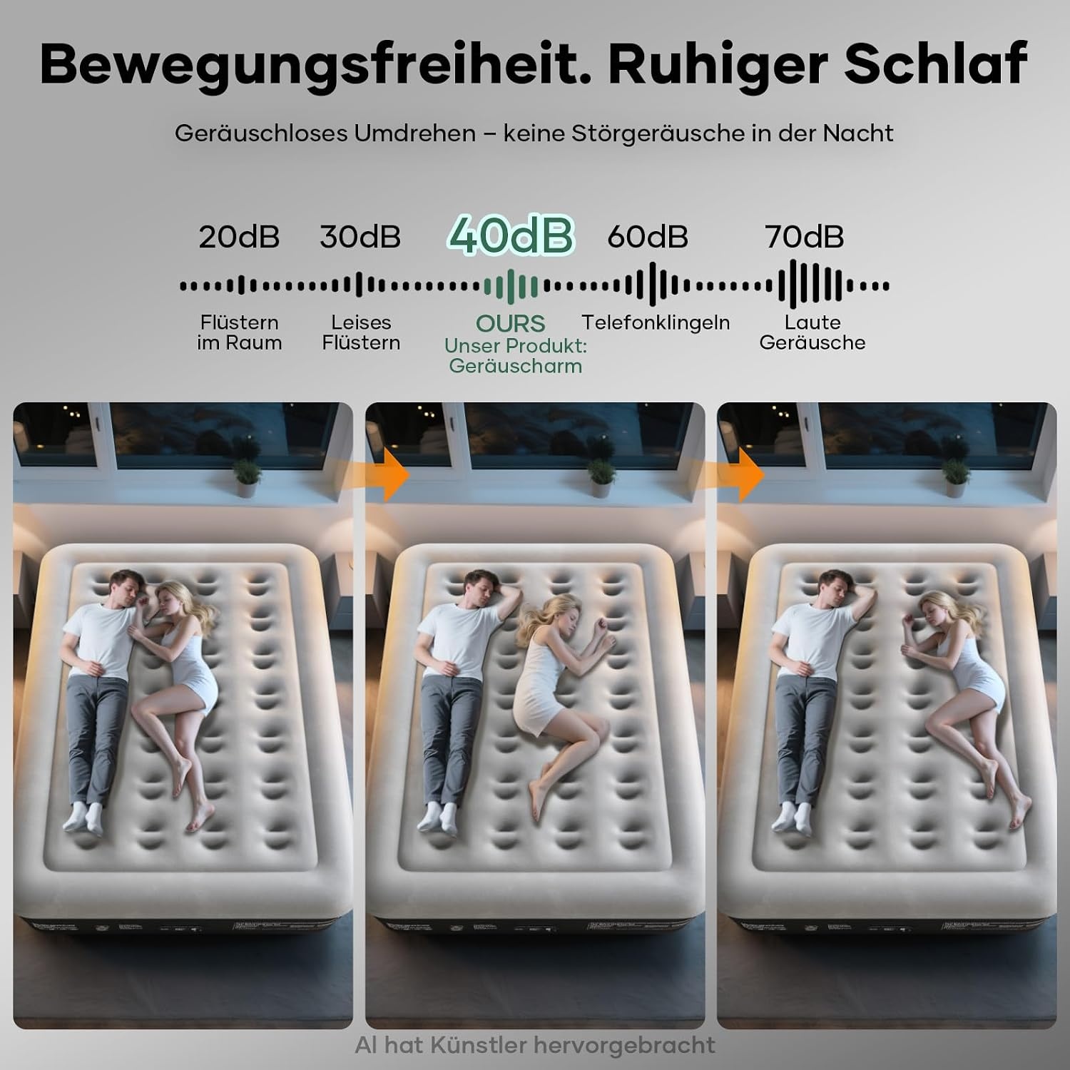 OlarHike Luchtmatras, zelfopblazend, luchtbed, logeerbed, opblaasbaar matras, tent, bank, luchtbed voor 2 personen, zelfopblaasbaar luchtmatras voor camping of thuisgebruik, 200 x 140 x 46 cm