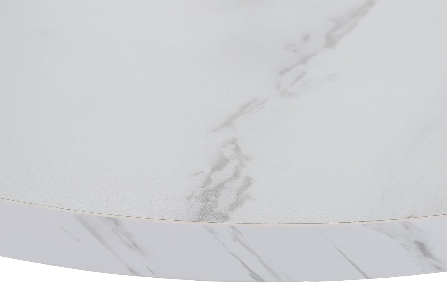 Relaxdays bijzettafel marmer look, met opbergruimte, woonkamer, metaal, mdf, salontafel rond, HxØ 57x40 cm, wit-goud