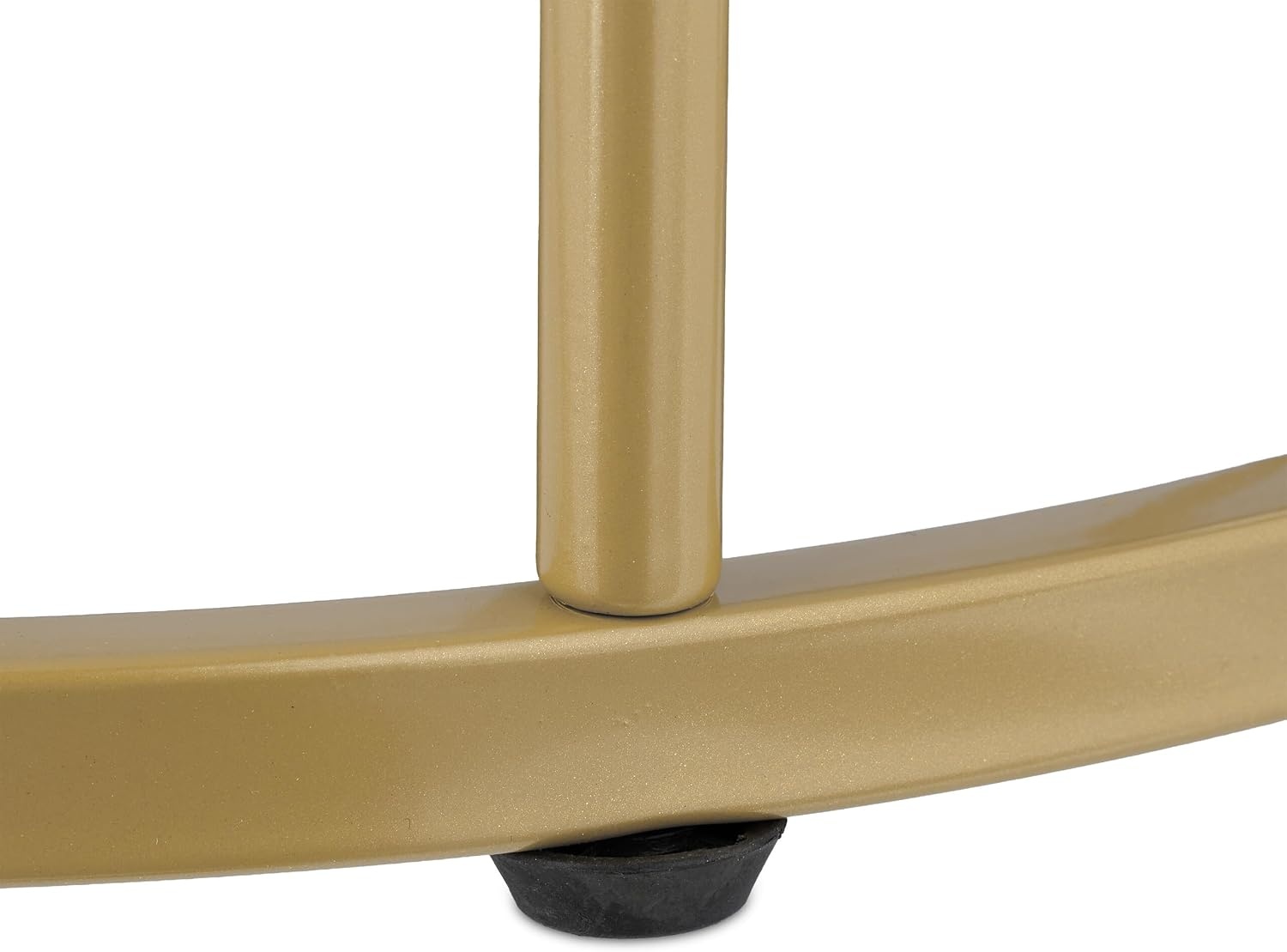 Relaxdays bijzettafel marmer look, met opbergruimte, woonkamer, metaal, mdf, salontafel rond, HxØ 57x40 cm, wit-goud