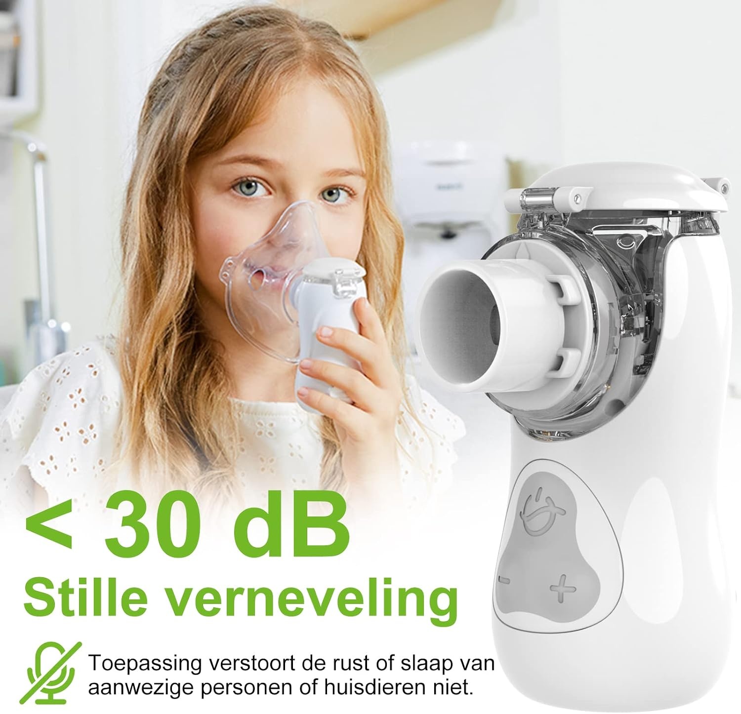 FEELLIFE vernevelaar Vernevelaar, inhalator effectief voor luchtwegaandoeningen, vernevelaar voor kinderen en volwassenen, verstelbare nevel, met 2 verstuivermembraan