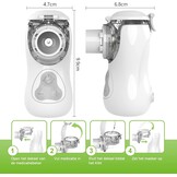 FEELLIFE vernevelaar Vernevelaar, inhalator effectief voor luchtwegaandoeningen, vernevelaar voor kinderen en volwassenen, verstelbare nevel, met 2 verstuivermembraan