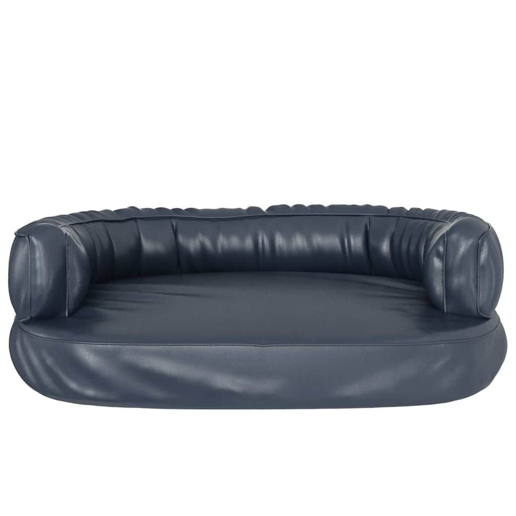 vidaXL Hondenmand ergonomisch schuim 75x53 cm kunstleer donkerblauw