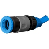 BRUNNER 7203132N slanghaspel voor camping en tuin Roll-On 2.0 met 15 m platte slang, blauw/grijs