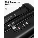 Lekesky 16 inch handbagage koffer, onder de stoel, TSA-slot, zwart