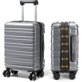 Lekesky 16 inch handbagage koffer, onder de stoel, TSA-slot, zwart