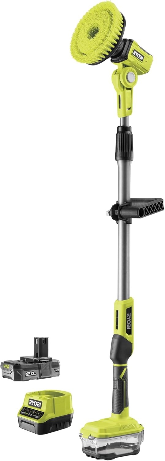 RYOBI - Telescopische gemotoriseerde borstel 18V - diameter 150 mm - 210 rpm - stang 1 m tot 1,4 m - IPX7 batterijbescherming - Geleverd met 1 middenborstel + 1 schuim - R18TPS-0