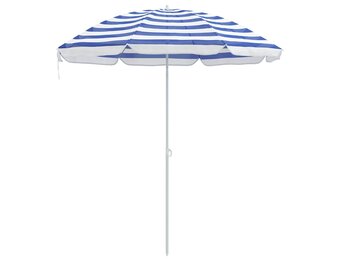 vidaXL Tuinparasol 240 cm 170T polyester Blauw en Wit