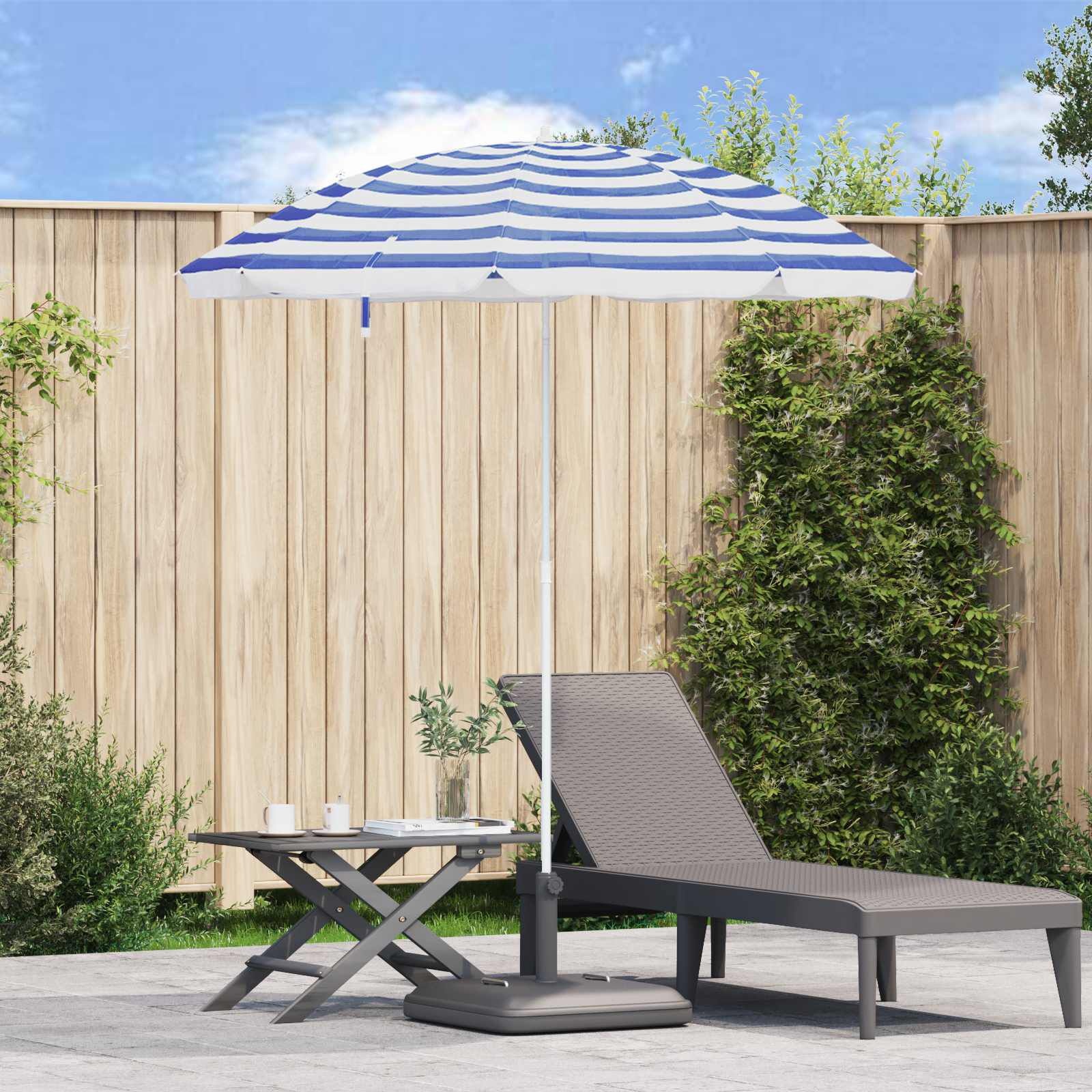 vidaXL Tuinparasol 240 cm 170T polyester Blauw en Wit