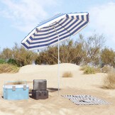 vidaXL Tuinparasol 240 cm 170T polyester Blauw en Wit