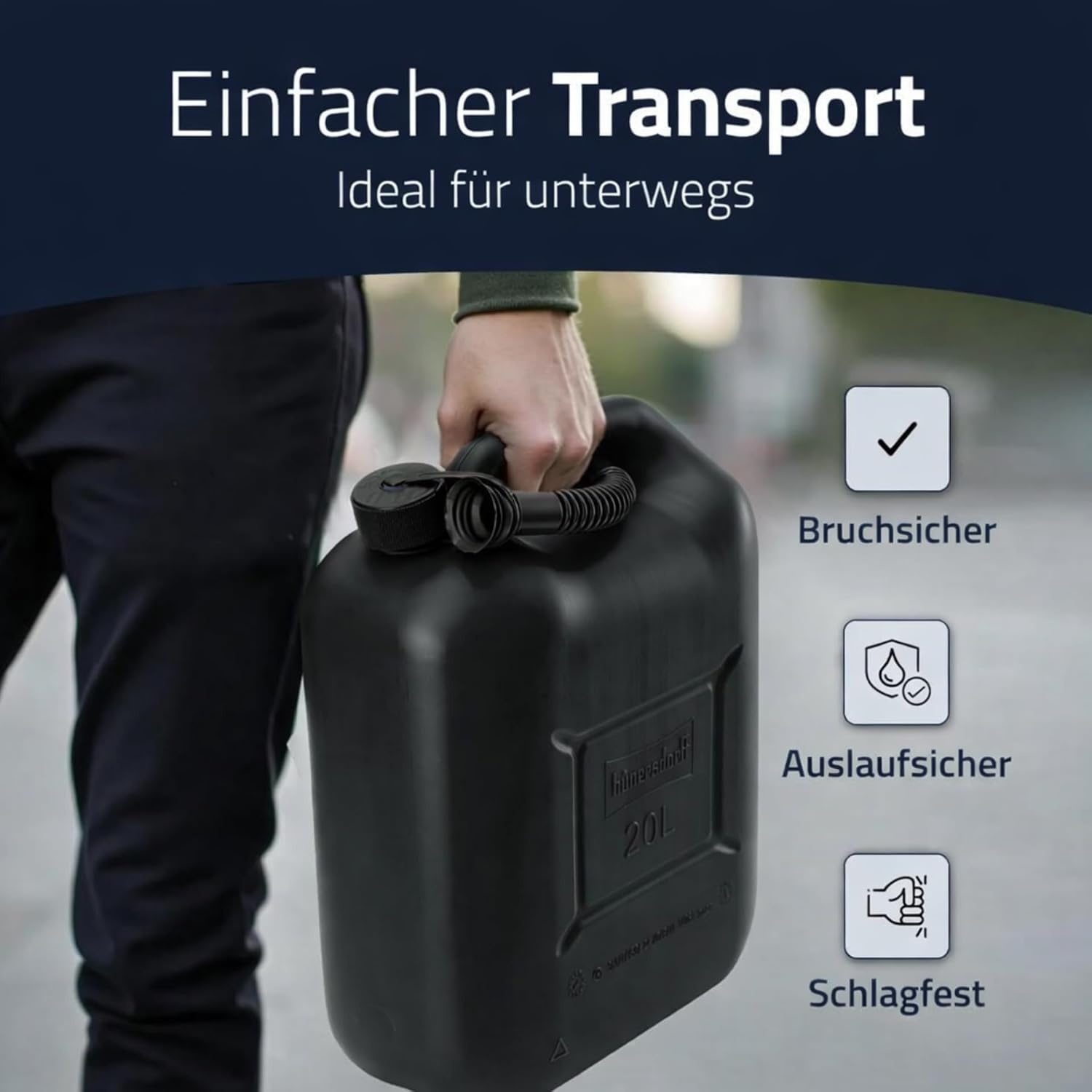 hünersdorff Brandstofkanister STANDARD 20 liter - Zwart