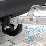 Kogelkoppeling tot 750 kg voor vierkante buis/60 mm