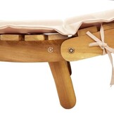 vidaXL Ligbed met kussen massief acaciahout beige
