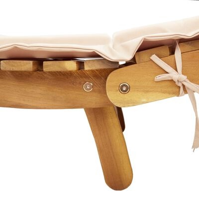 vidaXL Ligbed met kussen massief acaciahout beige