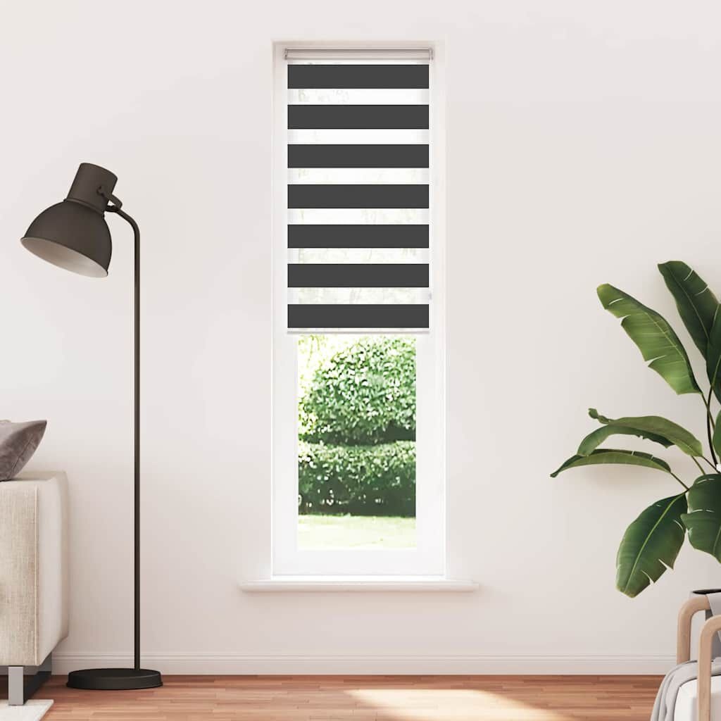 vidaXL Zebra rolgordijn 55x200 cm stofbreedte 50,9 cm zwart