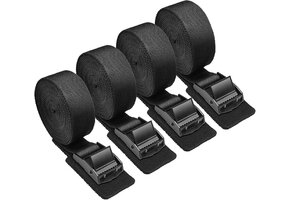 Spanbanden 4 stuks, 2,5m, 250 kg, RVS gesp, 47% korting