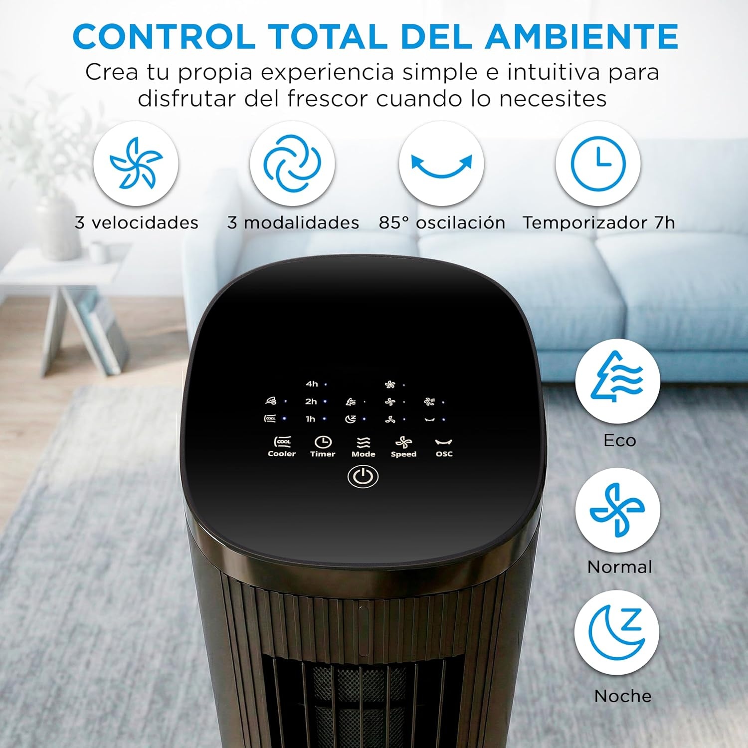 Midea 3-in-1 Aircooler - 5L - 3 Snelheden - 75 graden oscillatie - Zwart