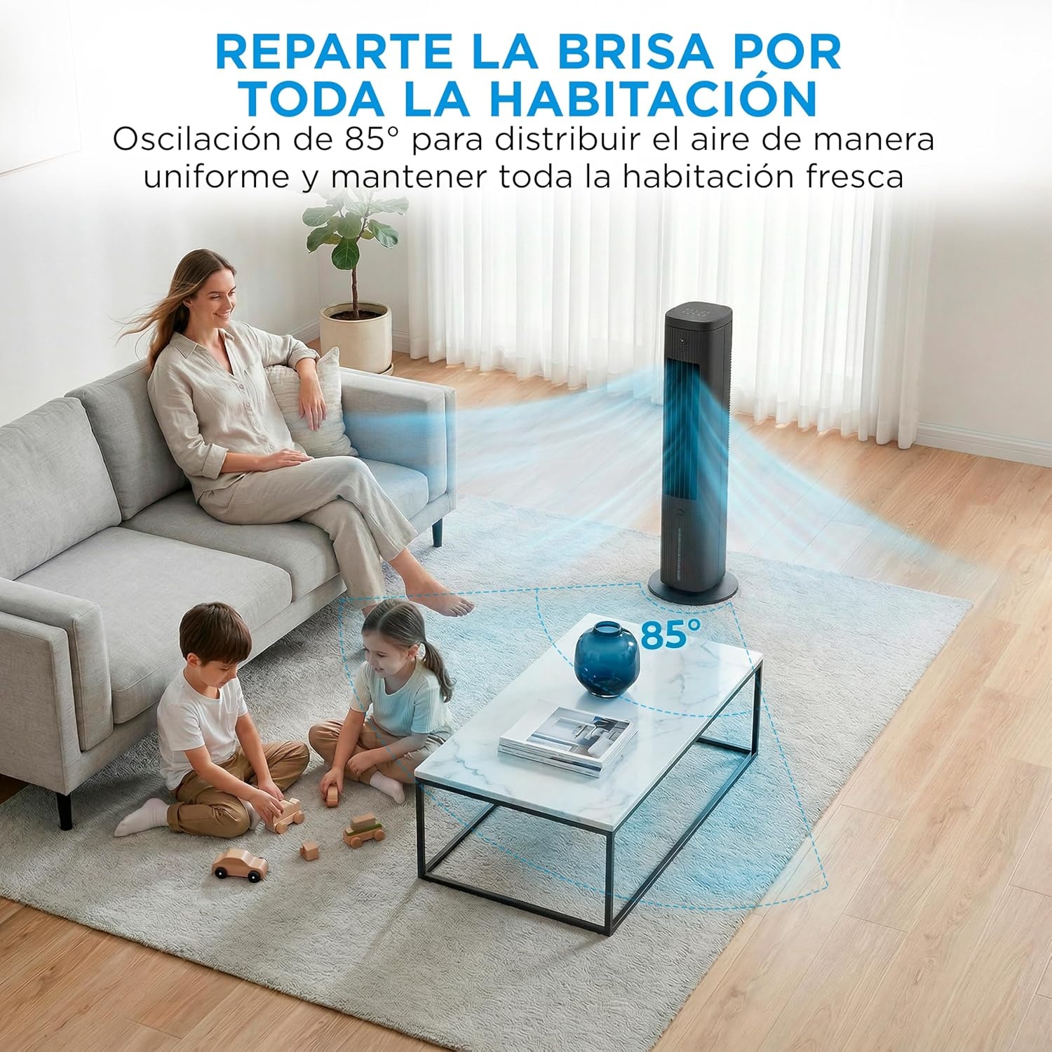 Midea 3-in-1 Aircooler - 5L - 3 Snelheden - 75 graden oscillatie - Zwart