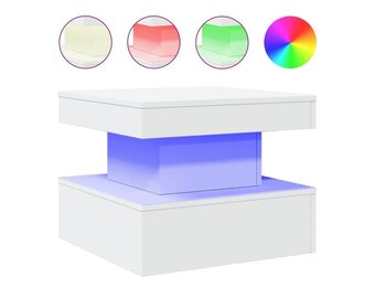 vidaXL Salontafel met LED-verlichting 50x50x40 cm wit
